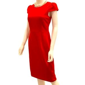 Betsy Johnson red cap sleeve dress